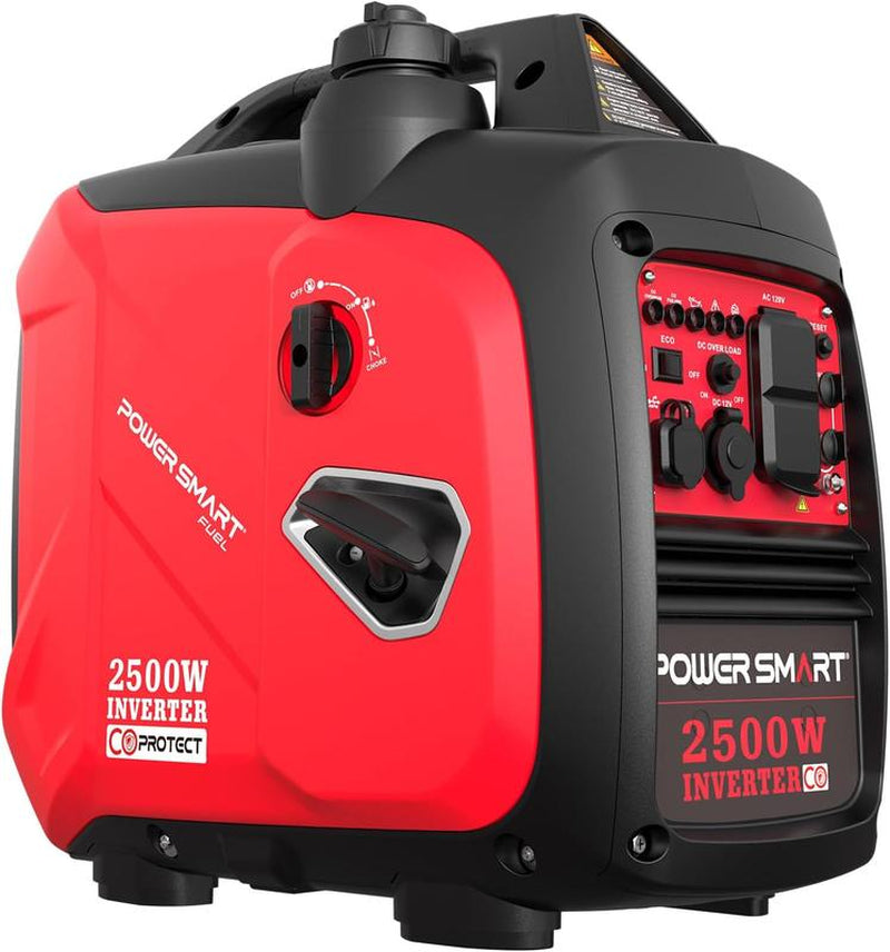 Powersmart 2500W Inverter Gas Generator ,39-Pound RV Ready Outdoor Generator, Parallel Capability, Quiet Generator for Home Use,Camping,Weather Resistant,Low Fuel Consumption,Portable,Quiet Operation,Outdoor Use, Hurricane,Emergency,Springtok(Hb5020C)
