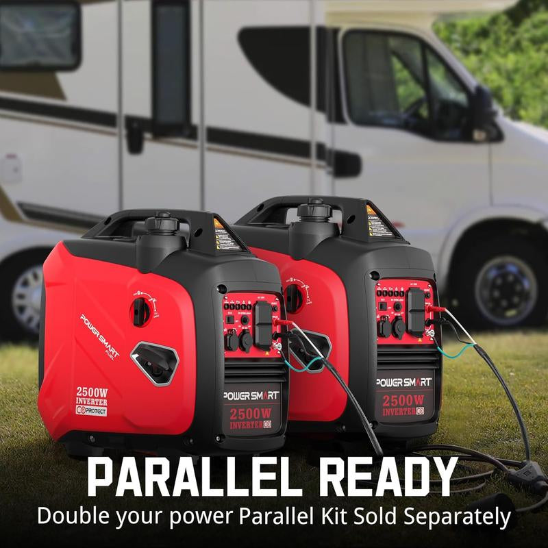Powersmart 2500W Inverter Gas Generator ,39-Pound RV Ready Outdoor Generator, Parallel Capability, Quiet Generator for Home Use,Camping,Weather Resistant,Low Fuel Consumption,Portable,Quiet Operation,Outdoor Use, Hurricane,Emergency,Springtok(Hb5020C)
