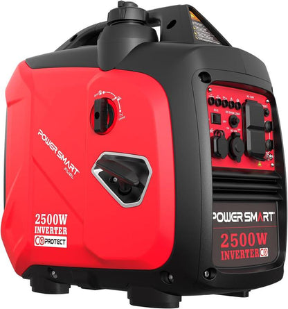 Powersmart 2500W Inverter Gas Generator ,39-Pound RV Ready Outdoor Generator, Parallel Capability, Quiet Generator for Home Use,Camping,Weather Resistant,Low Fuel Consumption,Portable,Quiet Operation,Outdoor Use, Hurricane,Emergency,Springtok(Hb5020C)