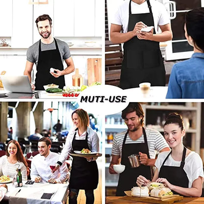 Adjustable Cooking Apron Unisex Household Solid Color Chef Waiter Barbecue Hairdresser Adult Pocket Apron Kitchen Supplies Tool